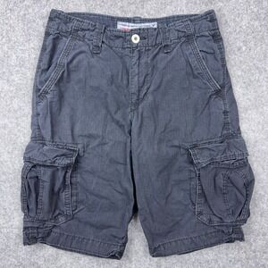 American Eagle Shorts Mens 30 Black Longboard Ripstop Cargo Utility Hiking Y2K